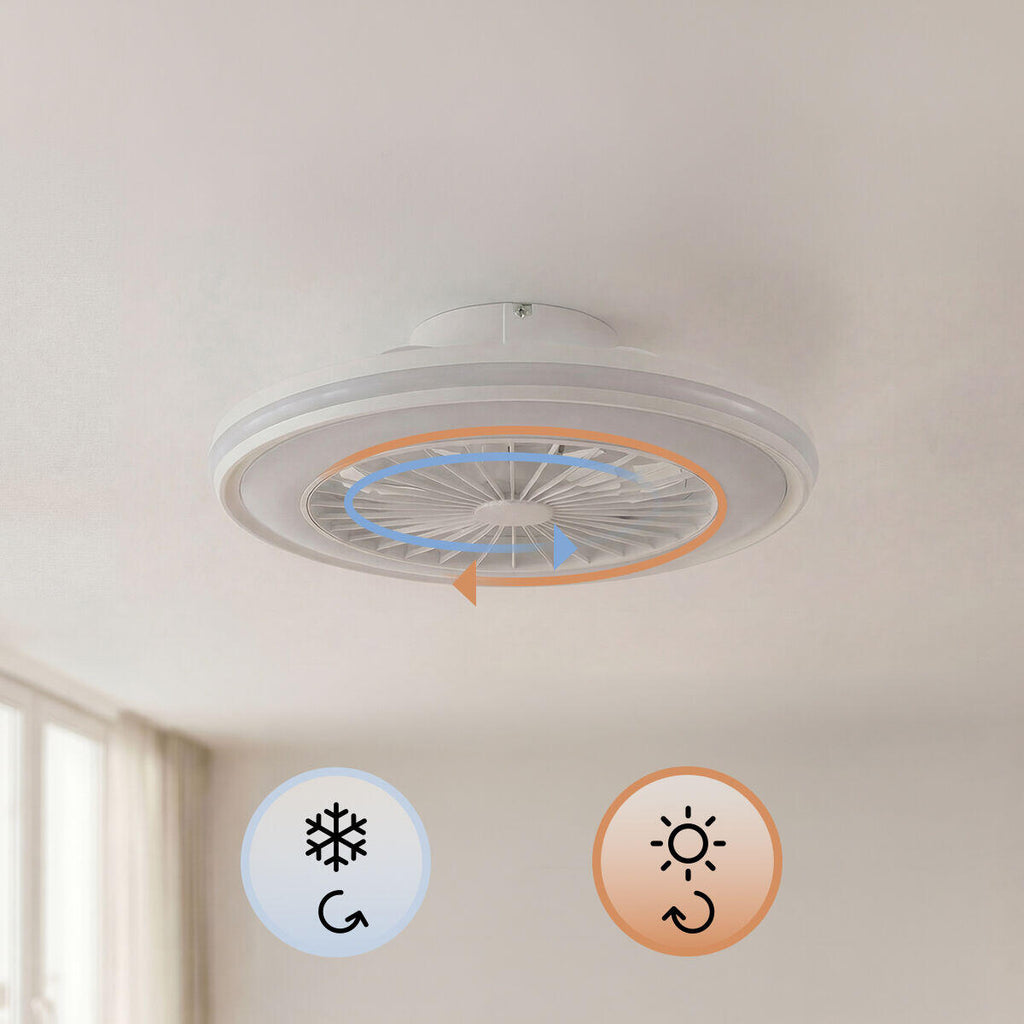 Ventilador de Techo con Luz LED RGB, Aspas Ocultas y Mando a Distancia Nexory InnovaGoods