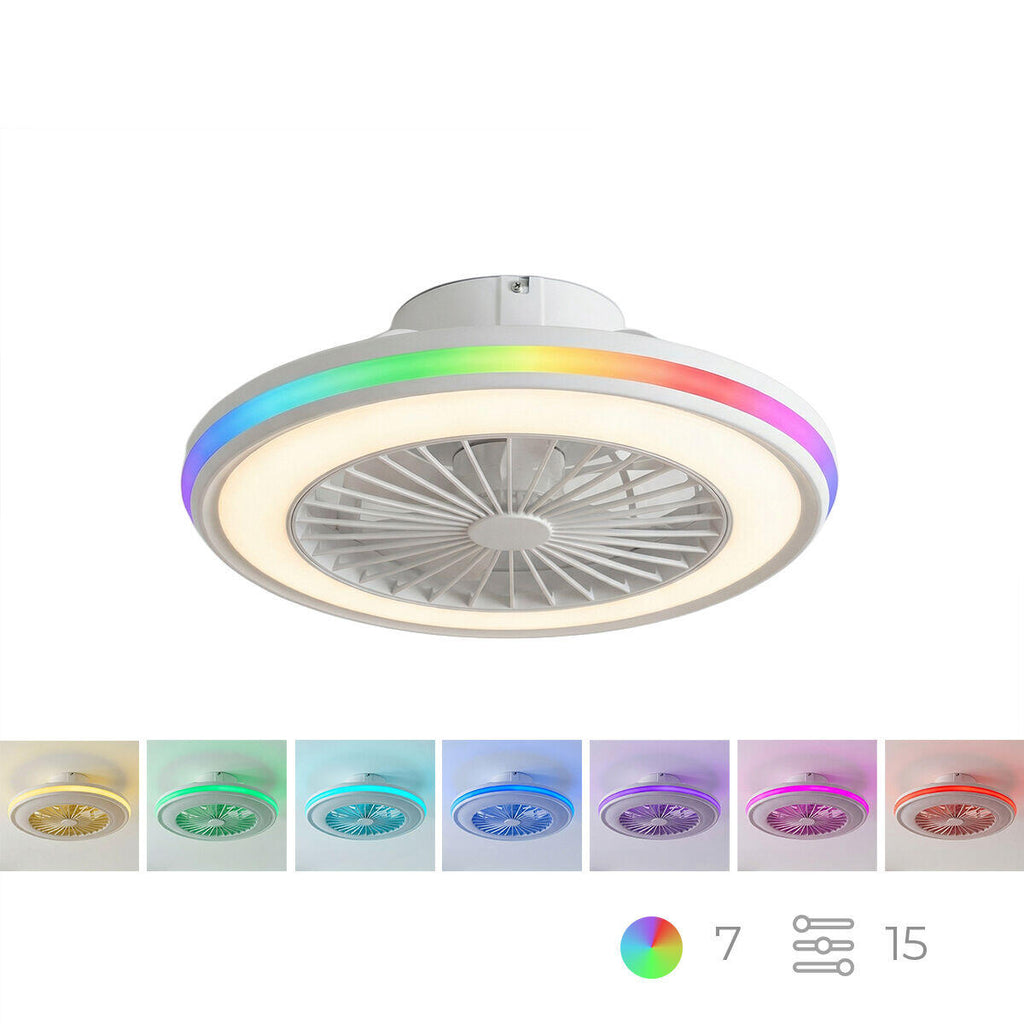 Ventilador de Techo con Luz LED RGB, Aspas Ocultas y Mando a Distancia Nexory InnovaGoods